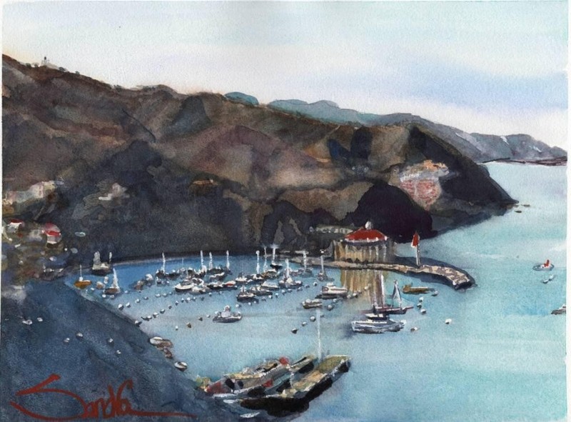 Avalon Morning by Sandra Watercolors™ – ORIGINAL PAINTING California Coastal