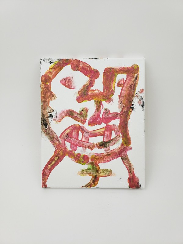 original Graffiti RUSTY CAT finger painted canvas by NYC street artist PUKE