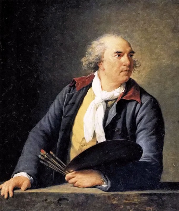 Oil painting Vigee-Lebrun – hubert robert artist Middle-aged man with palette