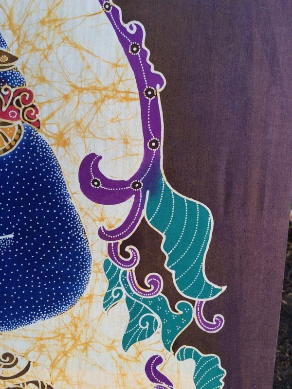 VINTAGE INDONESIAN BATIK Original Huge Signed Mid Century Modern Fabric Painting gallery