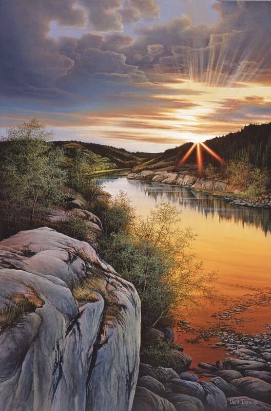 David DAASE » Radiance Of Light » Limited Edition Canvas Mountain Sunset SIGNED