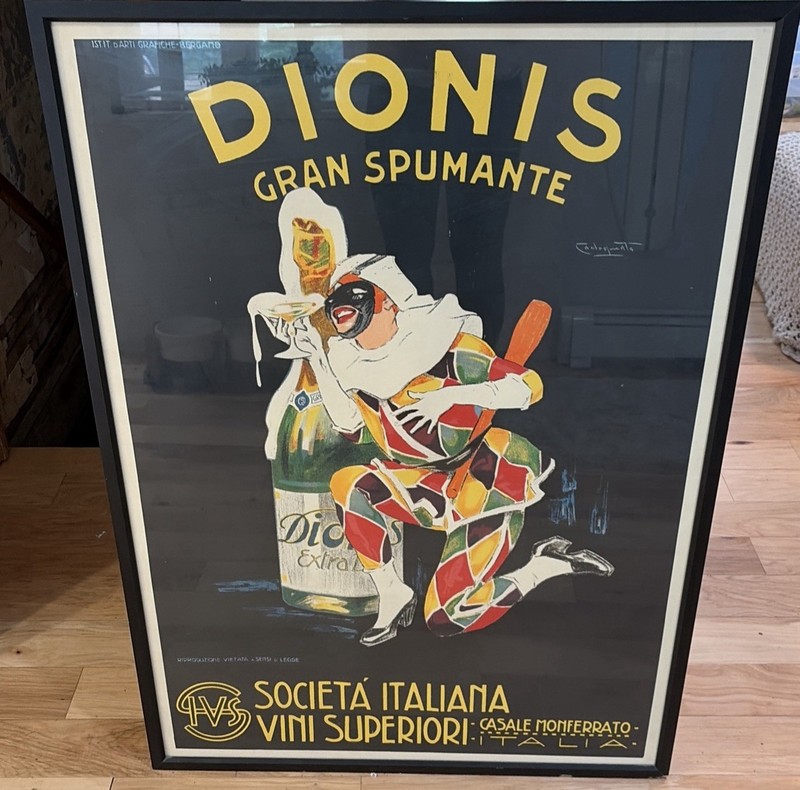 Vintage DIONIS GRAN SPUMANTE – Italian Advertisement Poster By Codognato 33”x45”