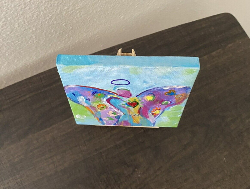 4x4 Canvas With Easel Angel Acrylic painting gallery