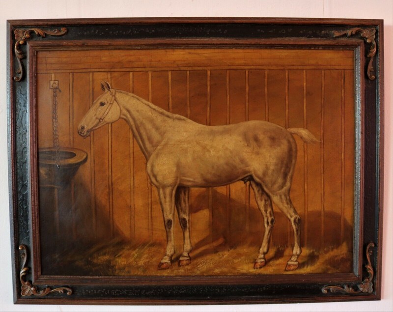 PAINTING COPY «FIGURE OF HORSE IN THE STABLE» BY WALTER HARROWING