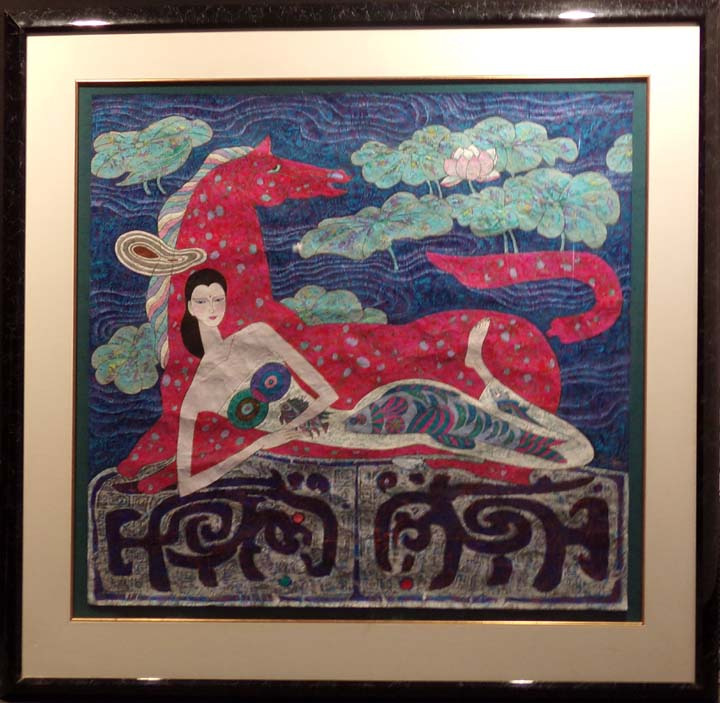 Lin Chong Original Acrylic Painting Hand Signed Make and Offer! framed