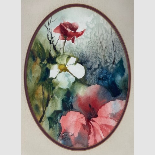 Rare Finding 1982’s Gustave Wander’s Original Floral Watercolor Painting