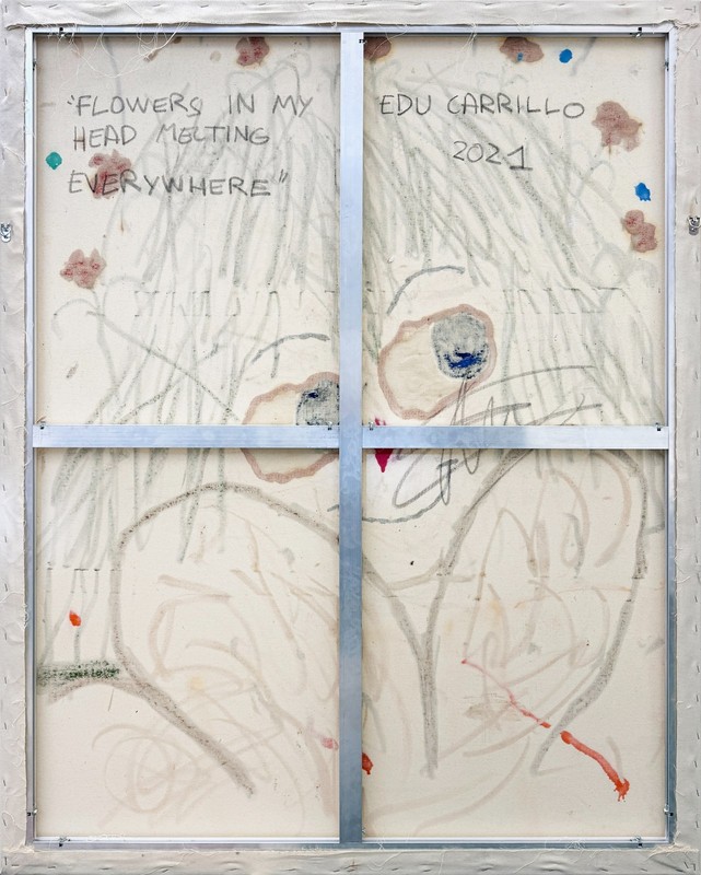Edu Carrillo "Flowers In My Head Melting" 2021 | Huge Original Painting | 64x51" gallery