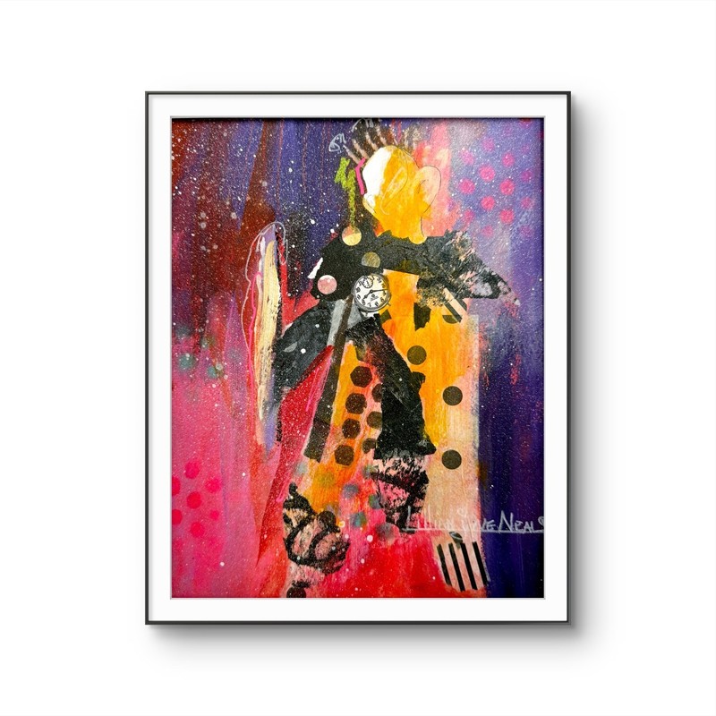 8″x10″Whimsical Figure Paper Original Art Expressionism Abstract Home Art