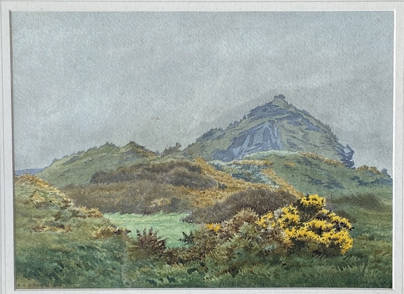 Orig. 1940 Framed Watercolor Landscape Painting, Ernest H Bibbings England 20×16