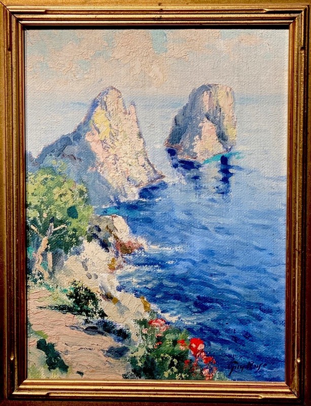 Guy Rose – Sugerloaf Rock, Catalina Island, Destroyed in 1929 to build Casino!