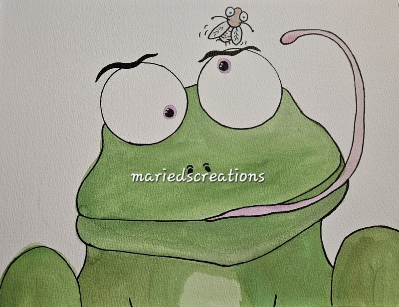 Rodney The Frog 9X12IN Watercolor Original On Paper Signed by Artist