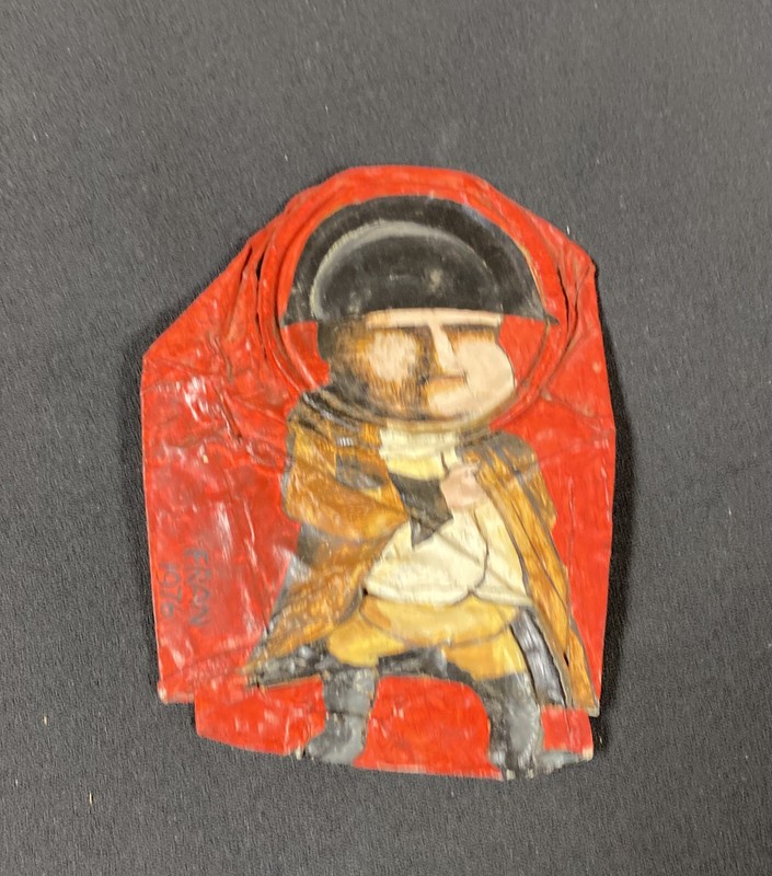 Painted Tin Napoleon Bonaparte French Art military By Fran 1976 Outsider Art WOW