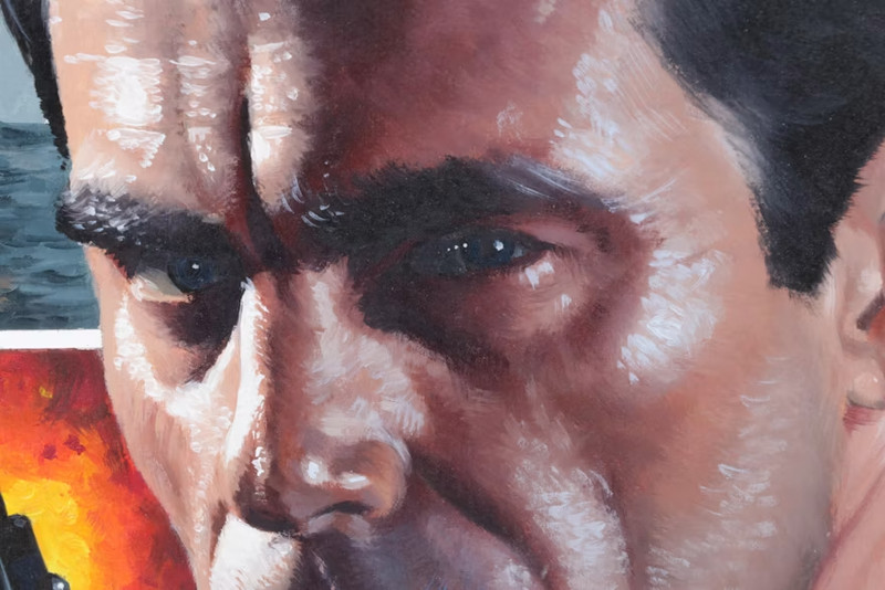 Vintage Danny Crouse Movie Oil Painting "The Executioner" gallery