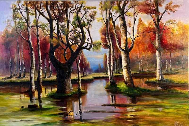 ORIGINAL PAINTING OIL, Home Gift, 36×24 inches, WALL ART DECOR, Handmade Decor