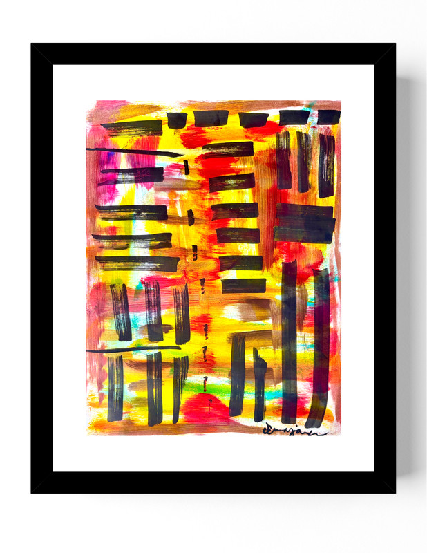 Guajardo Art: Golden Journey 14X11 Original Paper Signed Wall Decor