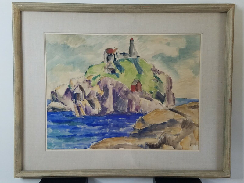 Constantine Pougalis Watercolor Painting – Title Unkown (circa 1968)