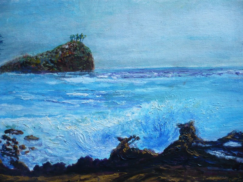 AL VALPY, COASTAL COAST HAWAII, LANDSCAPE MAUI VIEW ROCKY COASTLINE WAVE SIGNED gallery