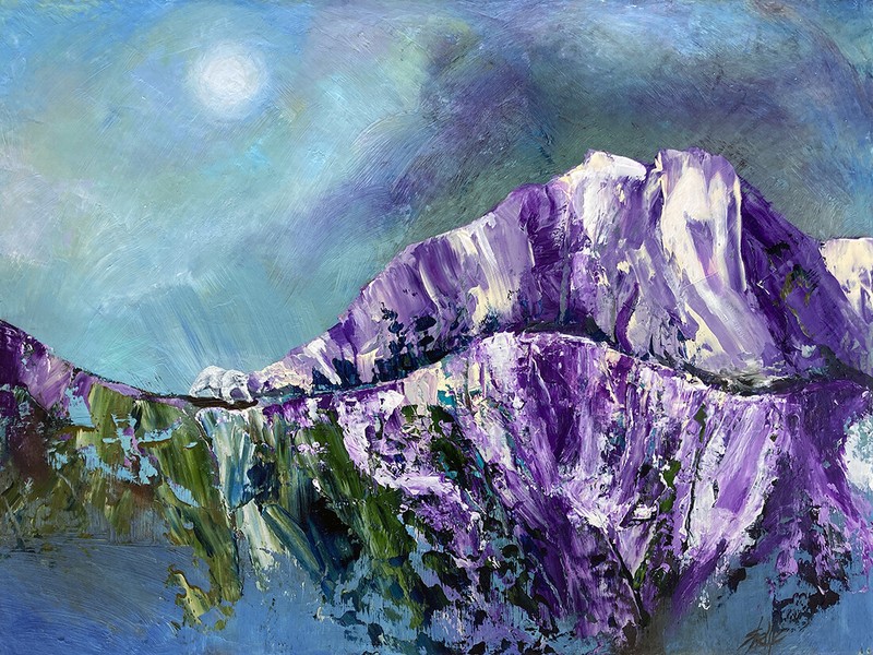 Original Abstract Small Landscape Oil Painting by Artist