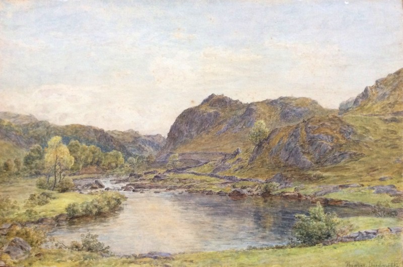 THOMAS DANBY (1818-1886), Watercolor on Paper, Landscape, Signed, 1882, RWS
