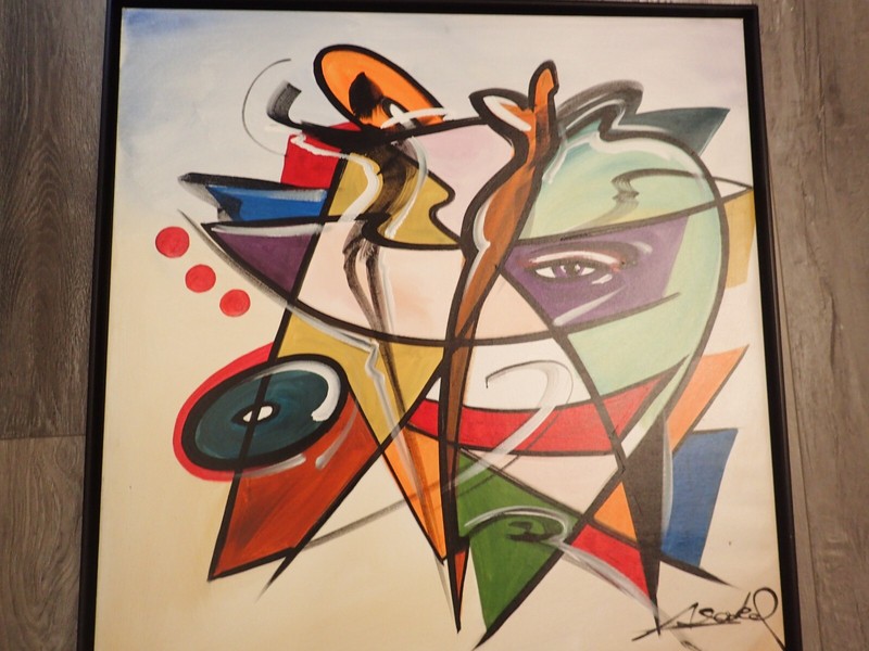 The World And I Alfred Alex Gockel Original Unique Acrylic Canvas Framed COA gallery