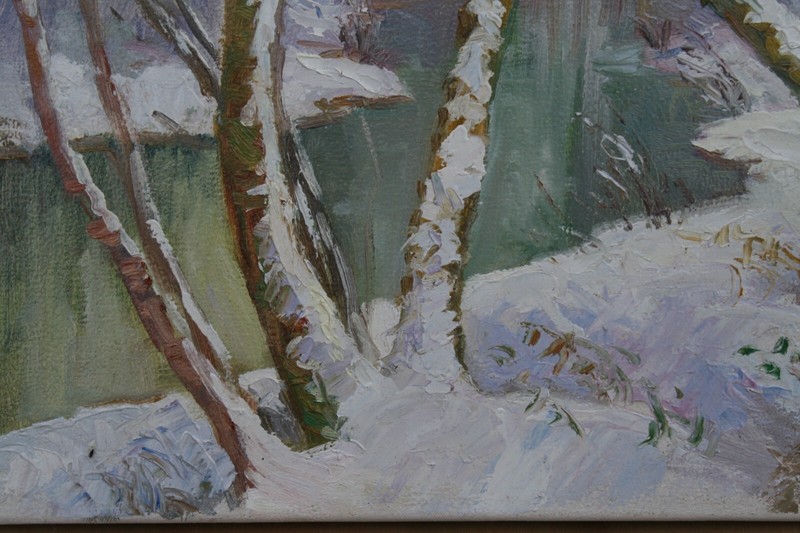 Original Winter Landscape Oil Artwork Impressionism ART gallery