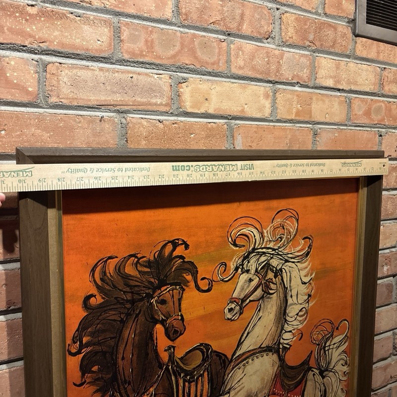 Vintage Carousel Dancing Horses Print MCM Lee Reynolds Burr Turner Wall gallery