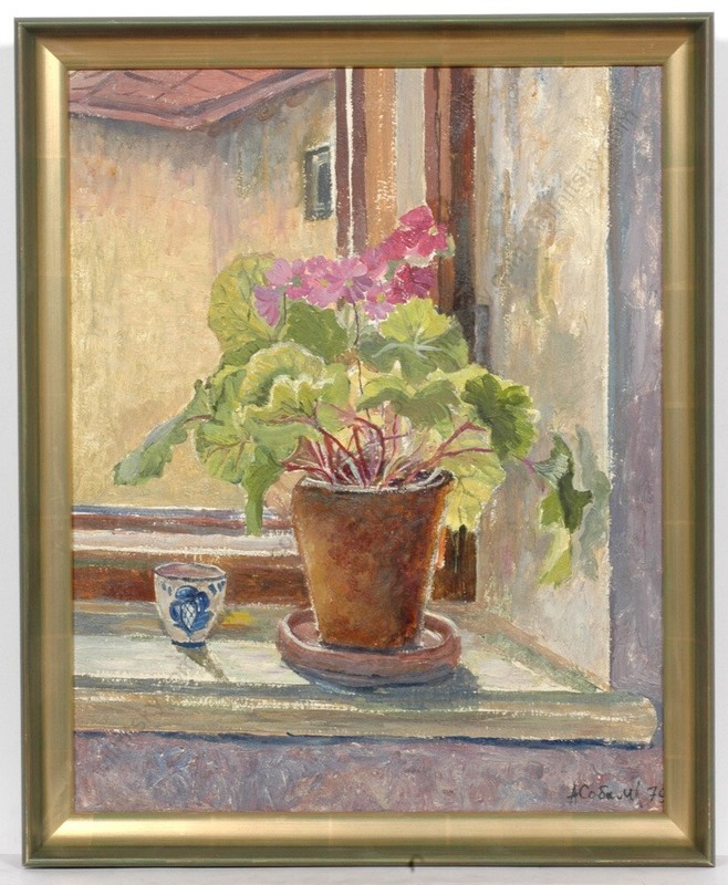 Andrei Sobolev (1914-ca 1990), «Flower Still Life», 1979, Oil Painting (1)