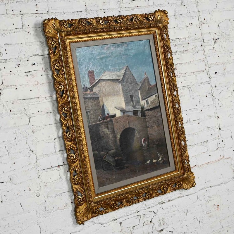1896 Realism Landscape Oil Painting of Polperro by Hely Smith Orig Gilded Frame gallery
