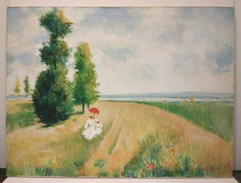 LISTED BULGARIAN DIMITRI HRISTOFF Sd ORIG O/C FIGURES in SUMMER LANDSCAPE