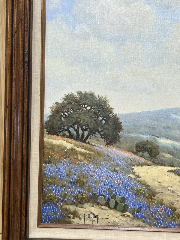 RANDY PEYTON Original TEXAS BLUEBONNET OIL PAINTING in Original Frame YEEHAW!! gallery