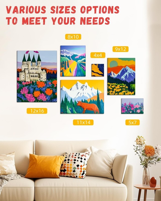 Artisan 12 Pack of 8x8 Inch Gesso Primed Canvas Panels for Creative Projects gallery