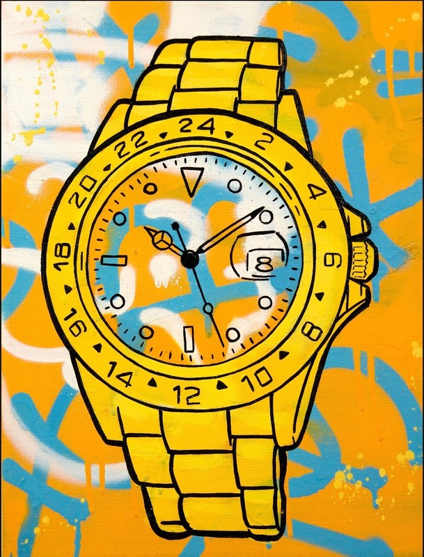 Golden Karats Rolex watch Gold «Explorer 2″/ art banksy stik Alec M warhol kaws