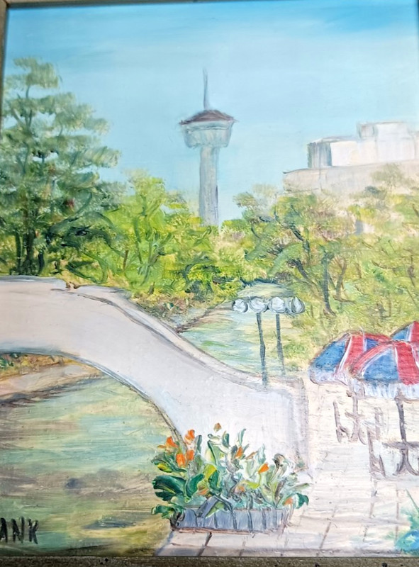 Ruth Jank 8/28/1928-2/25/2022 Miniture Oil Painting Hemisfair San Antonio, Texas