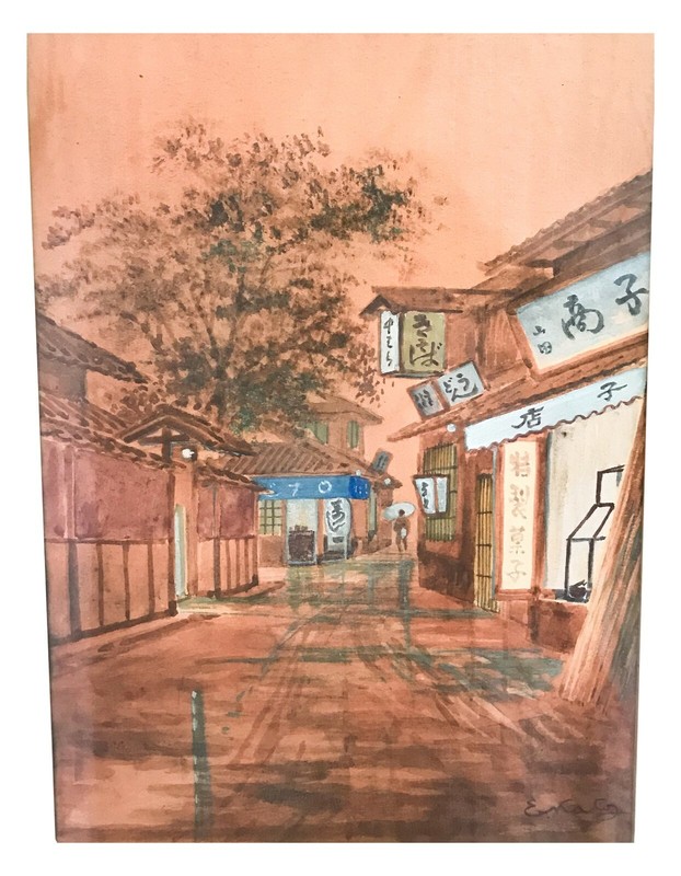 Early 20thc. Orig. Elizo Kato (1906-1972) , Japanese Watercolor Painting Signed