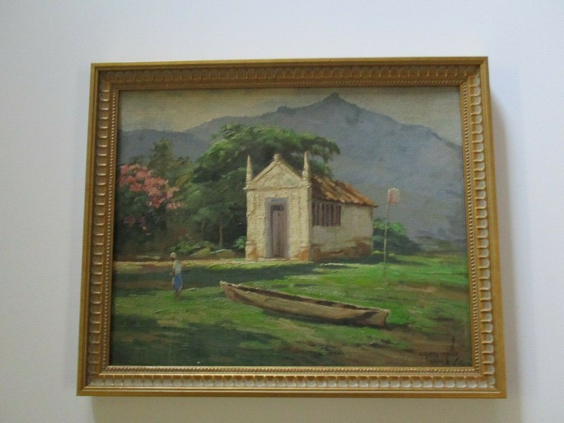 VINTAGE EDY GOMEZ CAROLLO OIL PAINTING BRAZIL IMPRESSIONIST PARATY LANDSCAPE