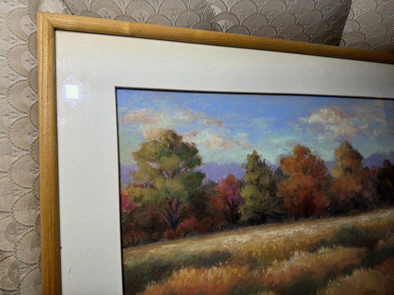 Large M.L Collier "Autumn Landscape Scene" Pastel Painting - Signed And Framed gallery