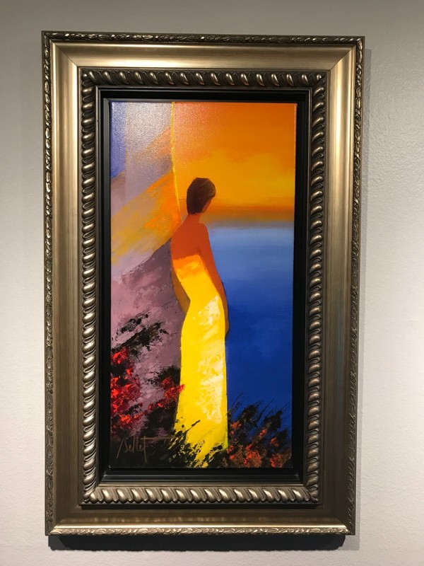 Emile Bellet - Regarder la Mer - Signed and Framed Embellished Giclee gallery