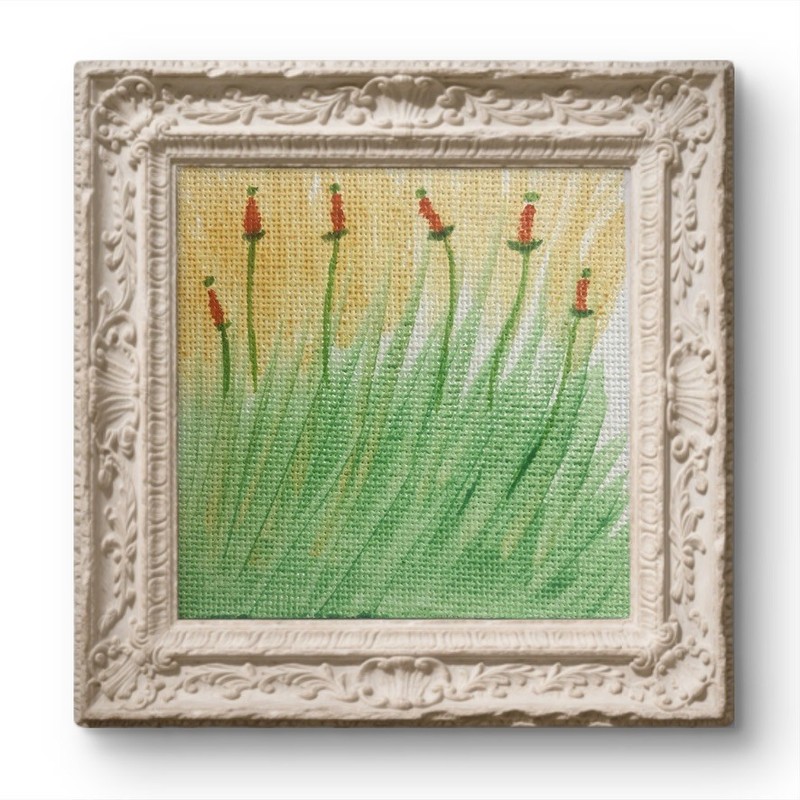 BLESSED#197 2×2 Original Art Modern Minimal Floral Emotion Poet Abstract Nature