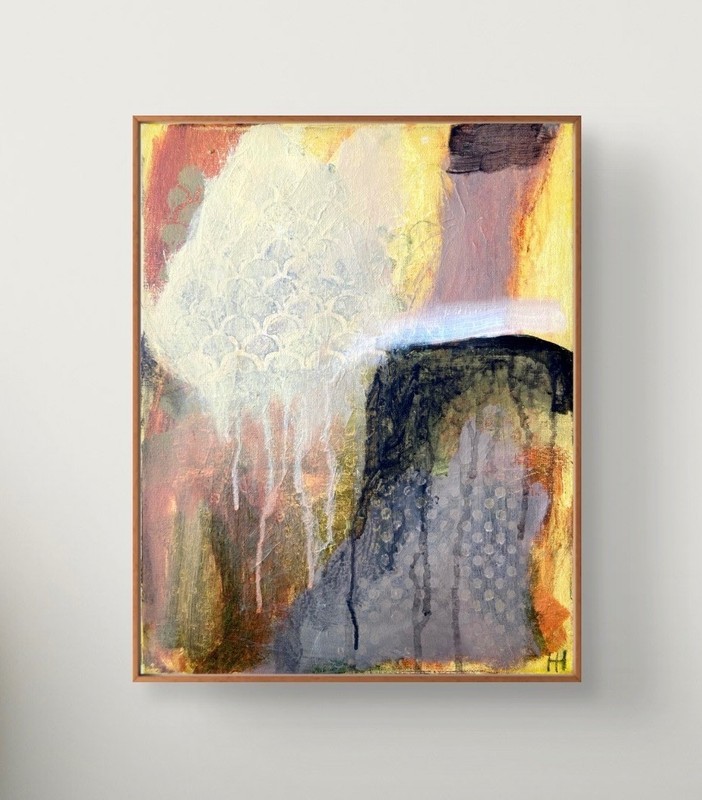 Hand Painted Abstract Earth Tones Acrylic 11×14 Canvas Painting, Holly Hammond
