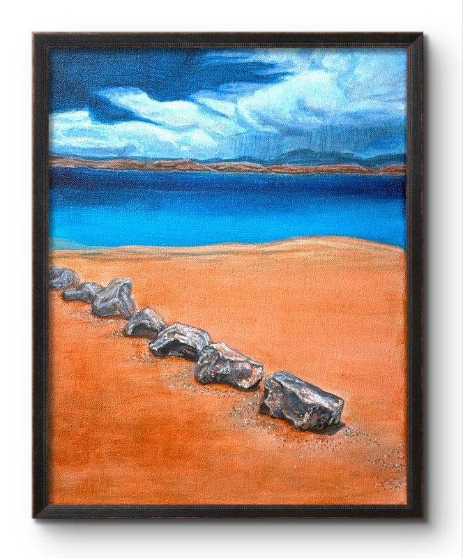 SANDY HOLLOW STATE BEACH 14×11 ORIGINAL MODERN ART COLLECTIBLE INTERIOR