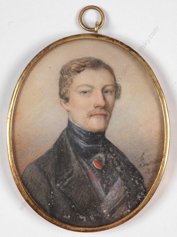 Jean Francois Gerard Fontallard (1772-1858) «Portrait of a Gent»,1846, Miniature
