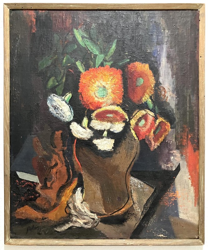 EXHIBITED OIL Painting ~ AMERICAN MODERNISM ~ 1936 Still Life LISTED ARTIST