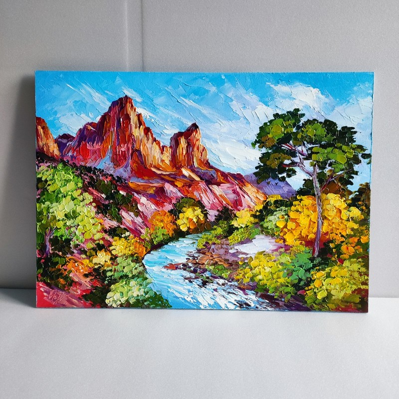 Original oil painting Grand Canyon Utah Zion National Park Landscape 10*14 inch gallery