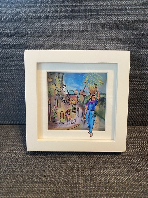 Jean Pierre Weill «Ruth» 3D Painting on Glass Retired, Biblical, Mini Artistic