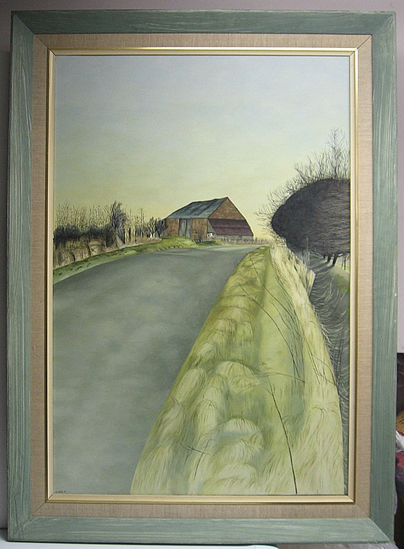 Eric Huson ’69 Modern British Landscape Road & Barn Listed English Modernist