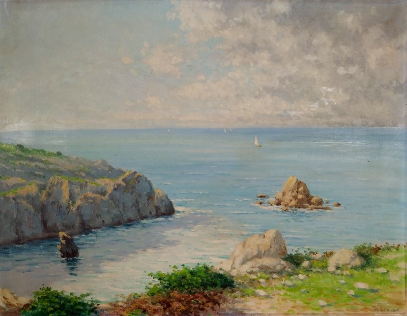 LEVANTINE COAST (MALLORCA) SIGNED. NICOLÁS FORTEZA. OIL ON CANVAS. SPAIN. XXTH