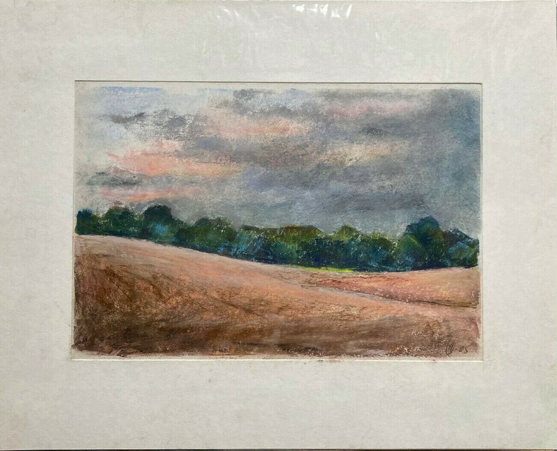 ::FRANZ EHMKE *1928 -2018 GDR PAINTER °AUTUMN SUNSET IN THE FIELD