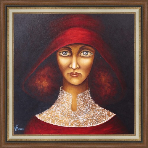 Painting ORIGINAL Oil canvas Modern contemporary Art surrealism by Pronkin RED1