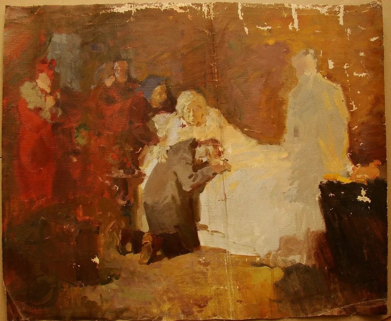 Ukrainian Soviet USSR Oil Painting figure The Return of the Prodigal Son etude