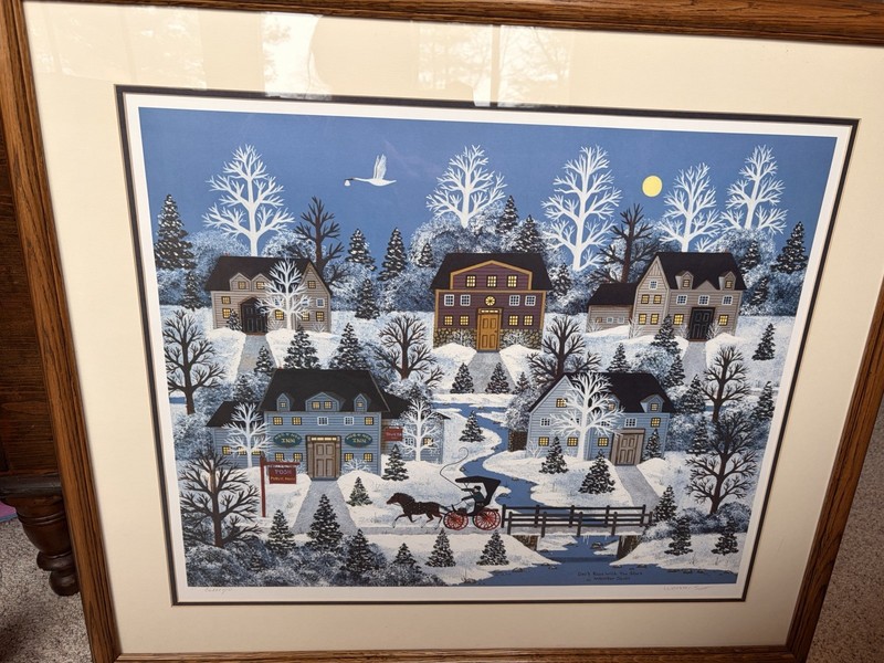 Jane Wooster Scott print. Docs Race With The Stork. Signed W Authenticity Cert